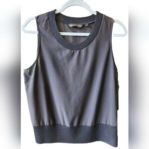 Athleta black vest with knit neckline and bottom
